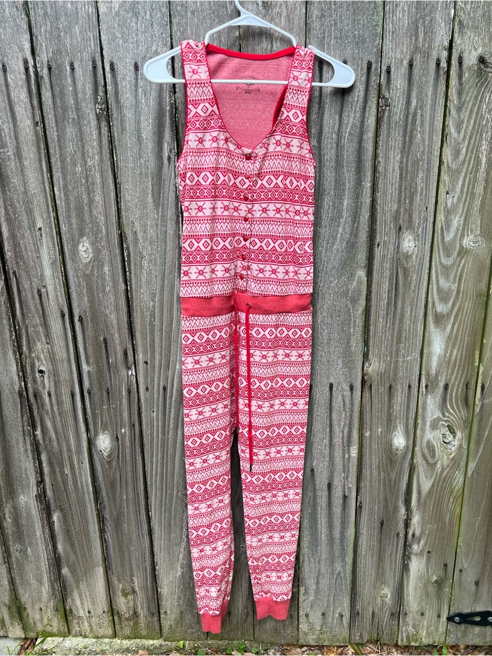 UGG SCARLET FAIR ISLE RED NOMIE NORDIC JUMPSUIT PAJAMA
